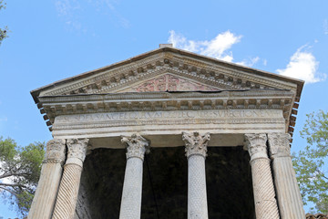 Fototapeta premium CAMPELLO SUL CLITUNNO (UMBRIA), ITALY - 29 JUNE 2017 - A town between Spoleto and Trevi in Umbria region, with the historical 