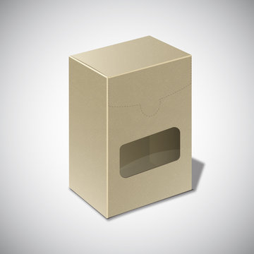 Vector illustration of a box with a transparent window