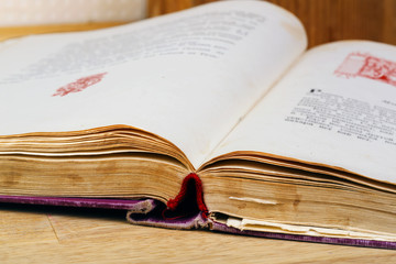 Open old book