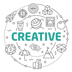Line Flat Circle illustration creative