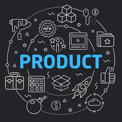 Black Line Flat Circle illustration product