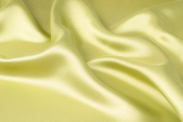 Silk fabric texture, background, green monochrome