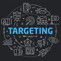 Black Line Flat Circle illustration targeting