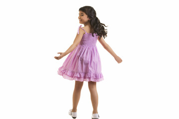 Girl twirling around