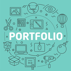 Green Line Flat Circle illustration portfolio