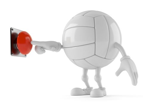 Volleyball character pushing button