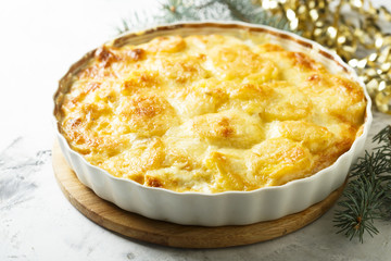 Homemade potato gratin