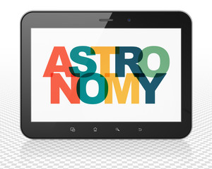 Education concept: Tablet Pc Computer with Astronomy on  display