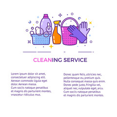 Flat design logo for cleaning service isolated on white.