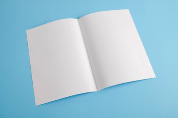 template fold white paper on blue background