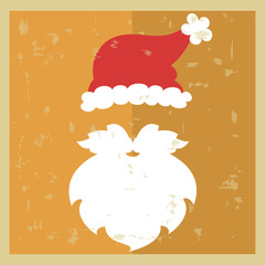 Vector hipster Santa Claus. Silhouette with cool beard and glasses.