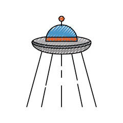 ufo flying isolated icon vector illustration design