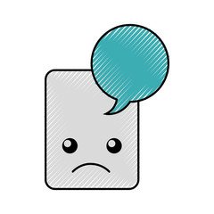 paper document kawaii character vector illustration design