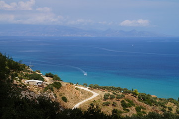 Top view on a sea shore