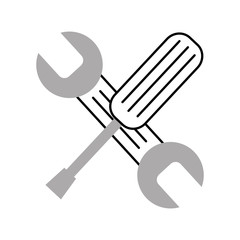 wrench and screwdriver isolated icon vector illustration design