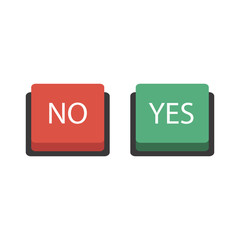 Buttons no or yes. Vector illustration. The concept of choice, the right choice and a wrong decision.