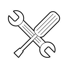 wrench and screwdriver isolated icon vector illustration design