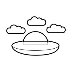 ufo flying isolated icon vector illustration design