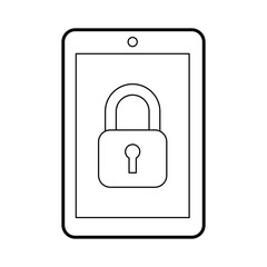 tablet device with padlock vector illustration design