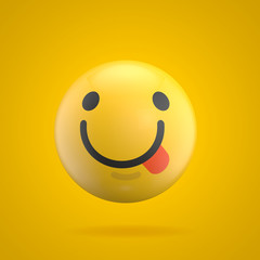 Emoji emoticon character face 3D Rendering