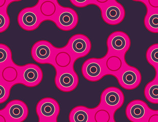 Spinner seamless pattern. Fidget finger toy texture. Anti Stress Hand Toy Background