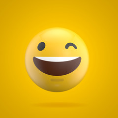 Emoji emoticon character face 3D Rendering