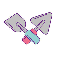 cross spatulas of construction icon vector illustration design