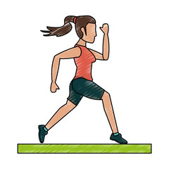 running woman vector illustration