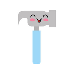 hammer tool kawaii character vector illustration design