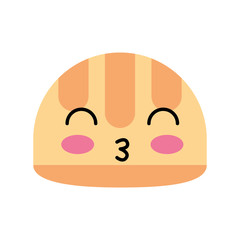 construction helmet kawaii character vector illustration design