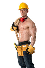 Powerful construction worker
