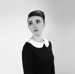 beautiful young woman in retro style