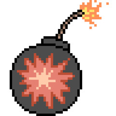 vector pixel art grenade