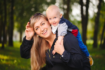 happy mother with her baby