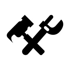 Fototapeta premium hammer and wrench tools vector illustration design