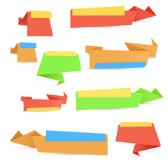 Colored origami paper banners