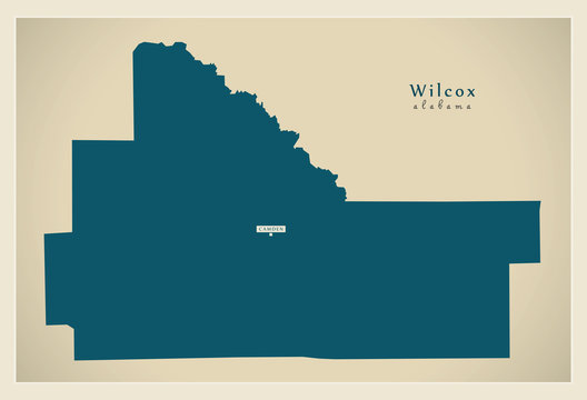 Modern Map - Wilcox Alabama county USA illustration
