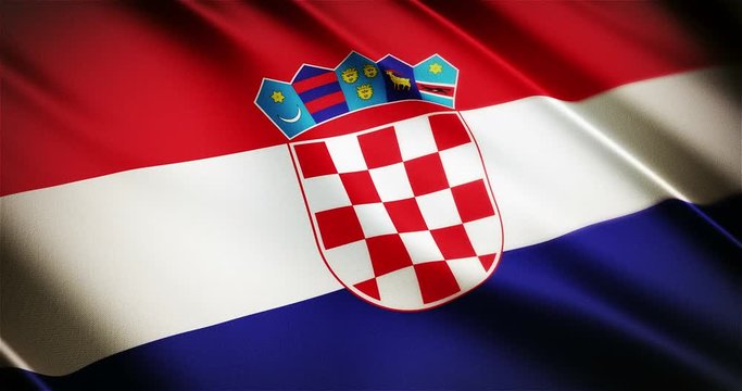 Croatia realistic national flag seamless looping waving animation