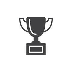 Trophy cup icon vector, filled flat sign, solid pictogram isolated on white. Symbol, logo illustration. Pixel perfect vector graphics