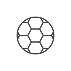 Fototapeta premium Soccer ball line icon, outline vector sign, linear style pictogram isolated on white. Football symbol, logo illustration. Editable stroke. Pixel perfect vector graphics