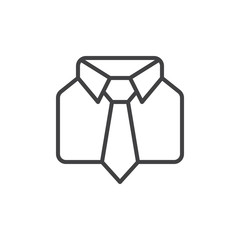 Uniform line icon, outline vector sign, linear style pictogram isolated on white. Shirt and tie symbol, logo illustration. Editable stroke. Pixel perfect vector graphics - obrazy, fototapety, plakaty