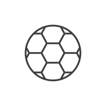 Soccer ball line icon, outline vector sign, linear style pictogram isolated on white. Football symbol, logo illustration. Editable stroke. Pixel perfect vector graphics