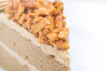 shallow depth of field Almond coffee cake