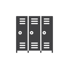 Lockers icon vector, filled flat sign, solid pictogram isolated on white. Symbol, logo illustration. Pixel perfect vector graphics