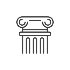 Ancient column line icon, outline vector sign, linear style pictogram isolated on white. History symbol, logo illustration. Editable stroke. Pixel perfect vector graphics