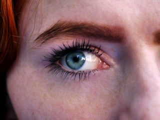 Close of up red haired womans face