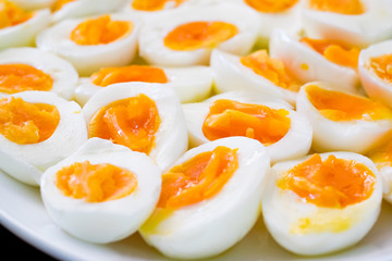 medium soft boiled egg on white plate home made