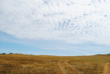 Fototapeta premium Baikal lake summer landscape, view from a cliff, Russia