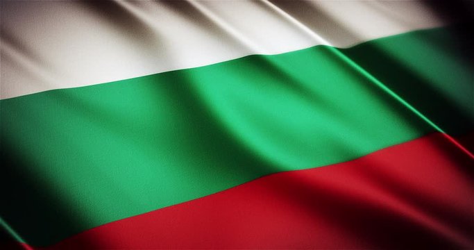 Bulgaria realistic national flag seamless looping waving animation