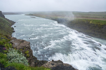 Gullfoss waterfall located in the canyon of Hvita river, Iceland